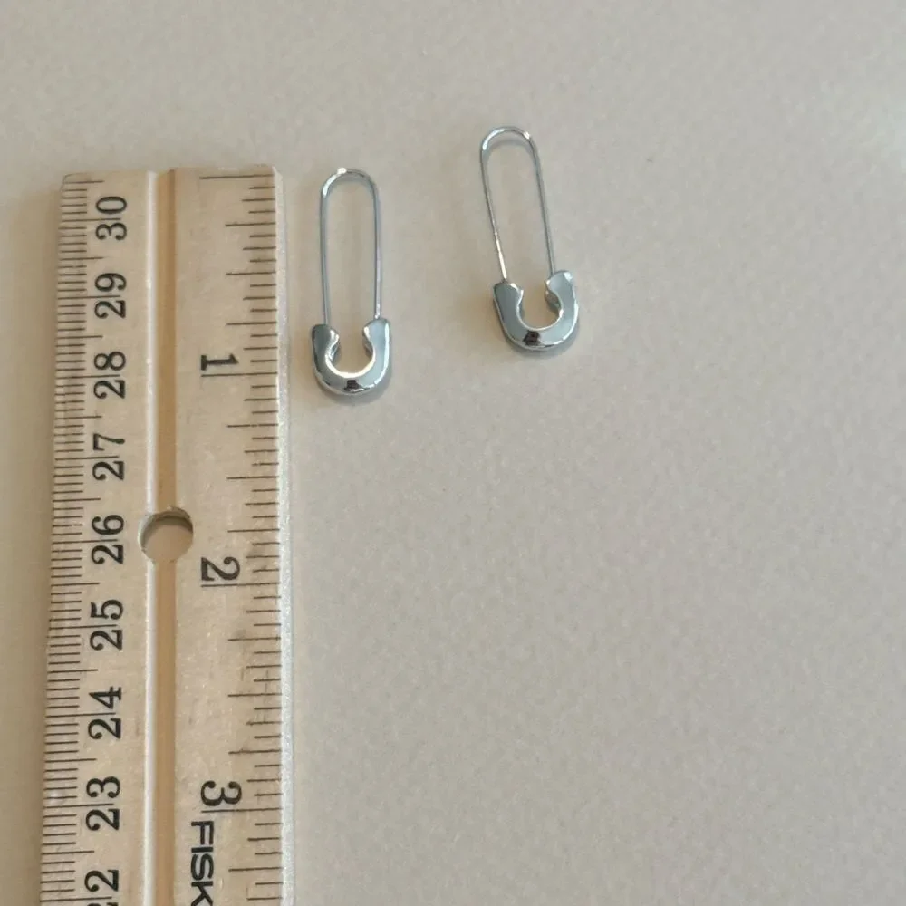 Silver Paperclip Earrings - Picture 2 of 5